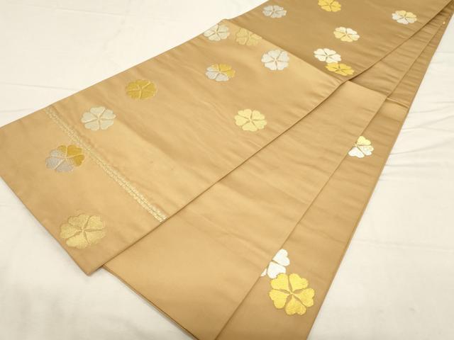 平和屋着物●龍村晋謹製　全通柄袋帯　明月桜　金銀糸　正絹　逸品　CABD4118dy