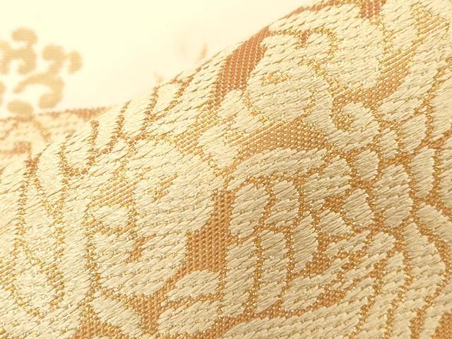 平和屋着物●西陣　川島織物　六通柄　本袋帯　切嵌花鳥丸文　金糸　正絹　逸品　CABD4121dy