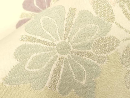 平和屋着物●六通柄袋帯　唐織　菱花文　金糸　正絹　逸品　CABD4122dy
