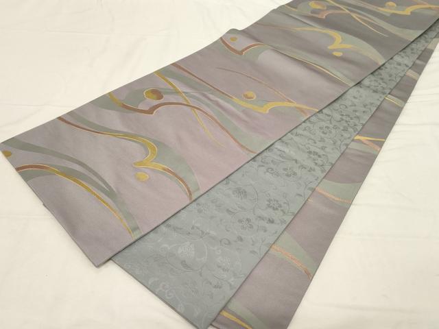 平和屋着物●両面　全通柄袋帯　大島紬美術館　幾何学文　正絹　逸品　CABD4129dy