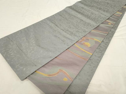 平和屋着物●両面　全通柄袋帯　大島紬美術館　幾何学文　正絹　逸品　CABD4129dy