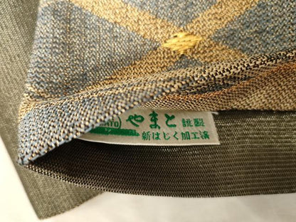 平和屋着物●六通柄袋帯　菱繋文　金糸　やまと誂製　正絹　逸品　CABD4134dy