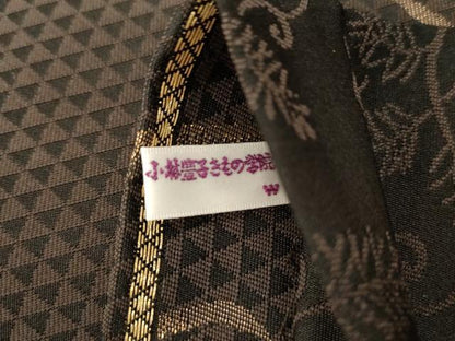 平和屋着物●両面　全通柄袋帯　葡萄蔦の葉文　金糸　正絹　逸品　CABD4136dy