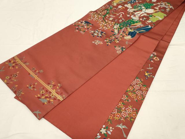 平和屋着物●西陣　川島織物　六通柄　本袋帯　唐織　人物花文　正絹　逸品　未使用　CABD4138dy