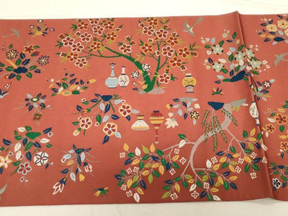 平和屋着物●西陣　川島織物　六通柄　本袋帯　唐織　人物花文　正絹　逸品　未使用　CABD4138dy