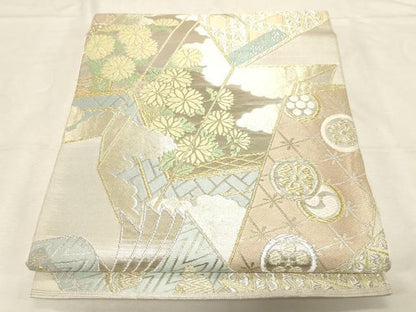 平和屋着物●西陣　川島織物　六通柄　本袋帯　唐織　冊子花文　金銀糸　正絹　逸品　CABD4145dy
