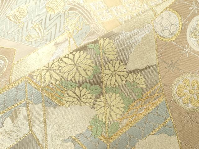 平和屋着物●西陣　川島織物　六通柄　本袋帯　唐織　冊子花文　金銀糸　正絹　逸品　CABD4145dy