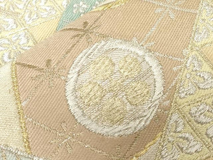 平和屋着物●西陣　川島織物　六通柄　本袋帯　唐織　冊子花文　金銀糸　正絹　逸品　CABD4145dy