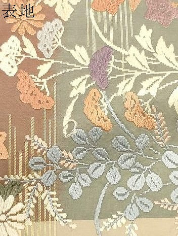 平和屋着物●六通柄袋帯　唐織　草花文　金糸　正絹　逸品　CABD4148dy