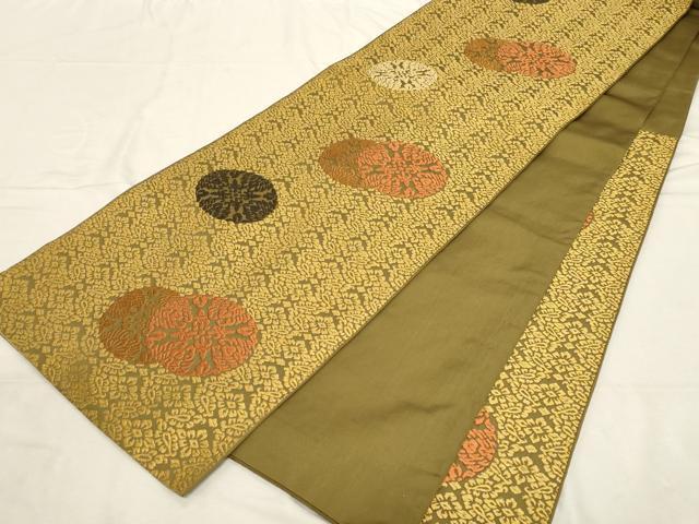 平和屋着物●六通柄袋帯　唐織　吉祥花丸文　正絹　逸品　CABD4151dy