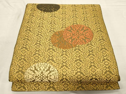 平和屋着物●六通柄袋帯　唐織　吉祥花丸文　正絹　逸品　CABD4151dy