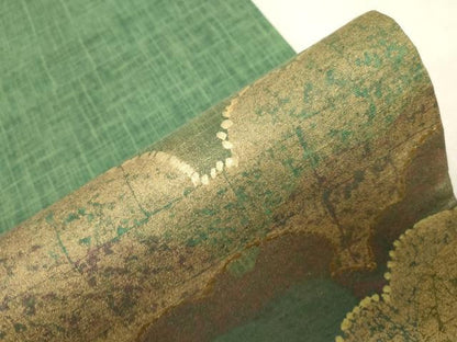 平和屋着物●六通柄袋帯　本場縞大島紬地　雲重ね文　金彩　川畑辰巳作　正絹　逸品　未使用　CABD4152dy