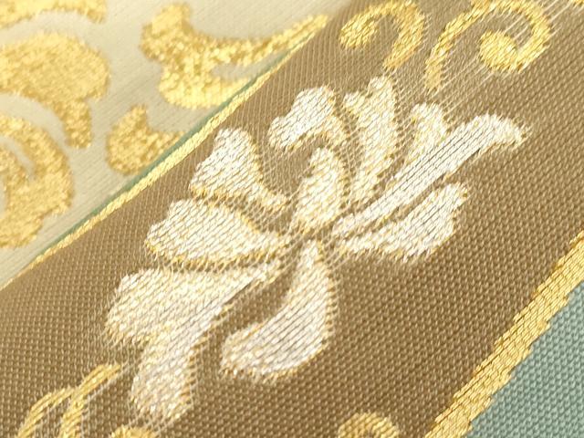 平和屋着物●西陣　川島織物　六通柄　本袋帯　渡橋松花文　金銀糸　正絹　逸品　CABD4155dy