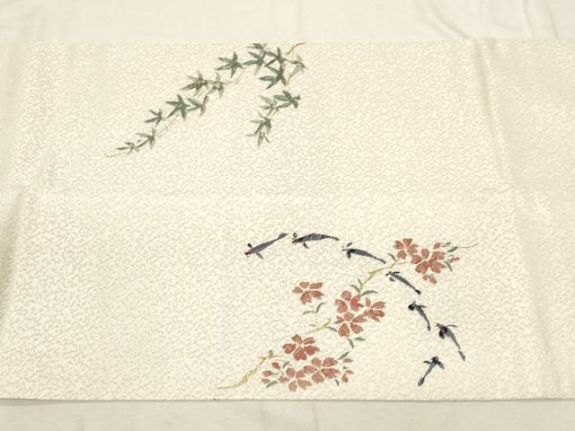 平和屋着物●太鼓柄袋帯　唐織　作家物　金魚　金銀糸　正絹　逸品　CABD4160dy