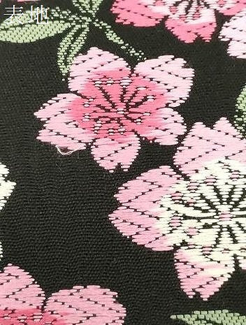 平和屋着物●六通柄袋帯　唐織　桜文　黒地　正絹　逸品　CABD4161dy