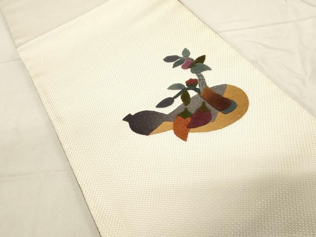 平和屋着物●太鼓柄袋帯　パッチワーク　成り物　正絹　逸品　CABD4163dy