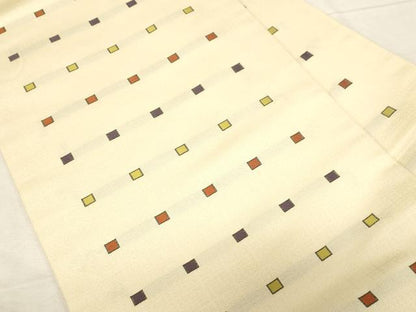 平和屋着物●九寸名古屋帯　幾何学文　正絹　逸品　CABD4167dy