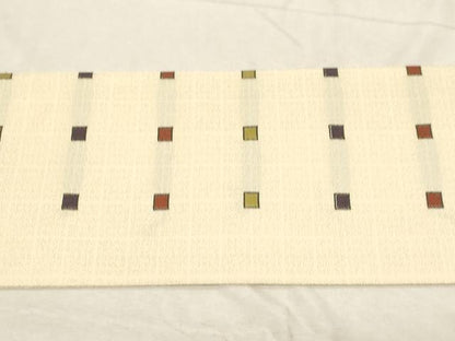 平和屋着物●九寸名古屋帯　幾何学文　正絹　逸品　CABD4167dy
