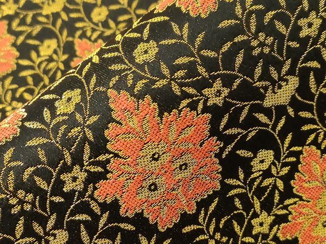 平和屋着物●龍村美術織物　九寸開き名古屋帯　五葉華文　金糸　証紙付き　正絹　逸品　未使用　CABD4171dy