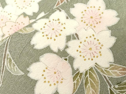 平和屋着物●九寸開き名古屋帯　作家物　枝桜文　金彩　正絹　逸品　CABD4172dy