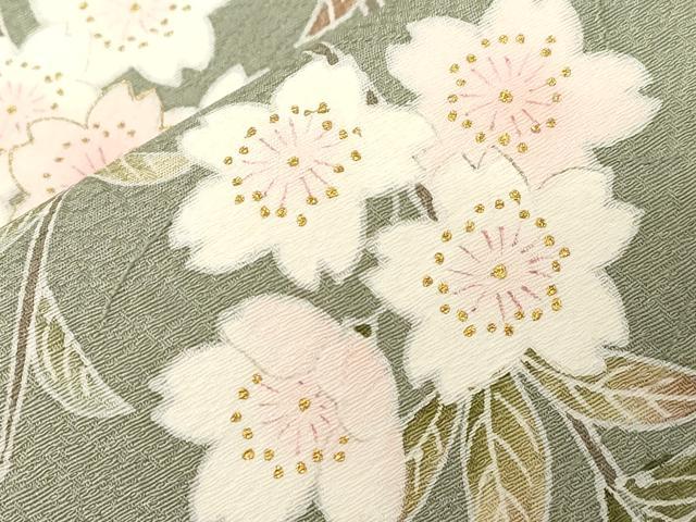 平和屋着物●九寸開き名古屋帯　作家物　枝桜文　金彩　正絹　逸品　CABD4172dy