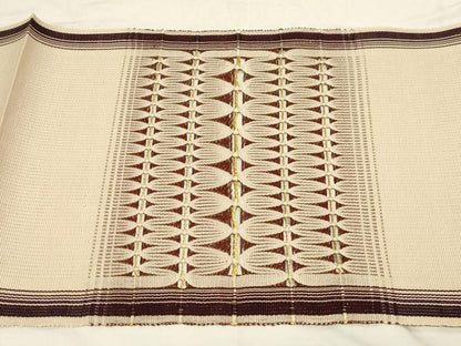 平和屋着物●八寸名古屋帯　捩り織　横段文　金糸　正絹　逸品　CABD4173dy