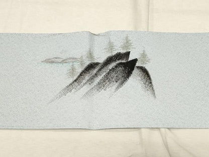 平和屋着物●九寸名古屋帯　作家物　手描き　遠山文　逸品　CABD4177dy