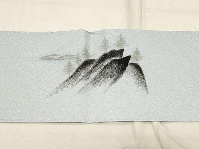 平和屋着物●九寸名古屋帯　作家物　手描き　遠山文　逸品　CABD4177dy