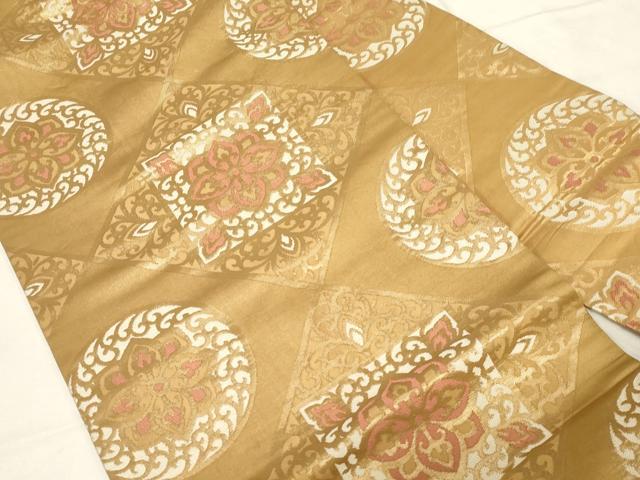 平和屋着物●九寸名古屋帯　吉祥花文　金糸　正絹　逸品　CABD4178dy