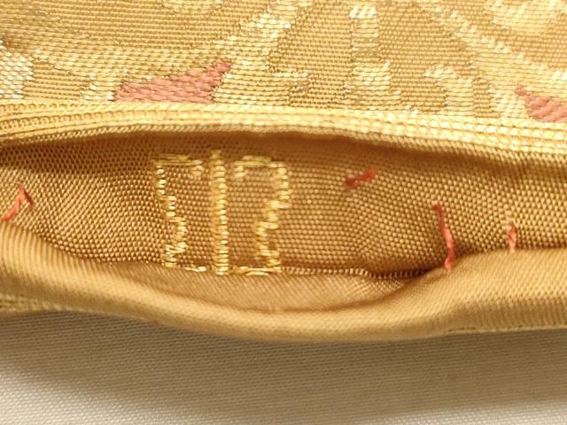 平和屋着物●九寸名古屋帯　吉祥花文　金糸　正絹　逸品　CABD4178dy