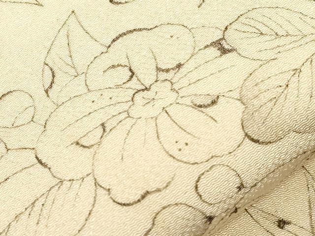 平和屋着物●摺型友禅　京都　多ち花　全通柄九寸名古屋帯　絞り　辻が花　鬼しぼ縮緬　正絹　逸品　CABD4184dy