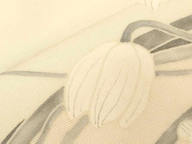 平和屋着物●塩瀬　九寸名古屋帯　手描き　カトレア　金彩　正絹　逸品　CABD4185dy