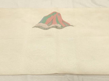 平和屋着物●爪掻き本綴れ　八寸名古屋帯　遠山文　金銀糸　正絹　逸品　CABD4187dy