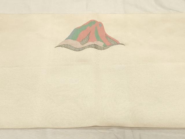 平和屋着物●爪掻き本綴れ　八寸名古屋帯　遠山文　金銀糸　正絹　逸品　CABD4187dy