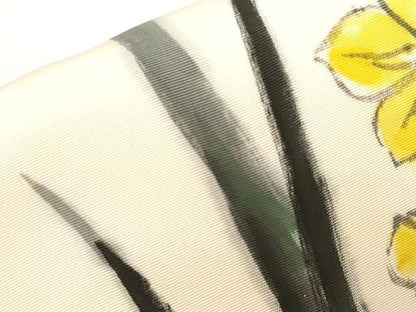 平和屋着物●塩瀬　九寸名古屋帯　作家物　手描き　カトレア　正絹　逸品　CABD4192dy