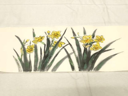 平和屋着物●塩瀬　九寸名古屋帯　作家物　手描き　カトレア　正絹　逸品　CABD4192dy