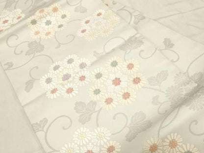 平和屋着物●九寸名古屋帯　唐織　花唐草文　正絹　逸品　CABD4193dy