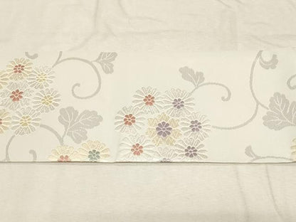 平和屋着物●九寸名古屋帯　唐織　花唐草文　正絹　逸品　CABD4193dy