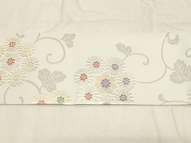 平和屋着物●九寸名古屋帯　唐織　花唐草文　正絹　逸品　CABD4193dy