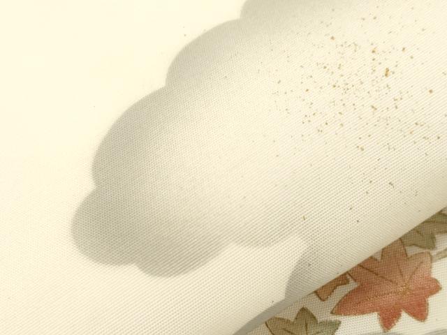 平和屋着物●塩瀬　九寸名古屋帯　雲取り草花文　金彩　正絹　逸品　CABD4195dy