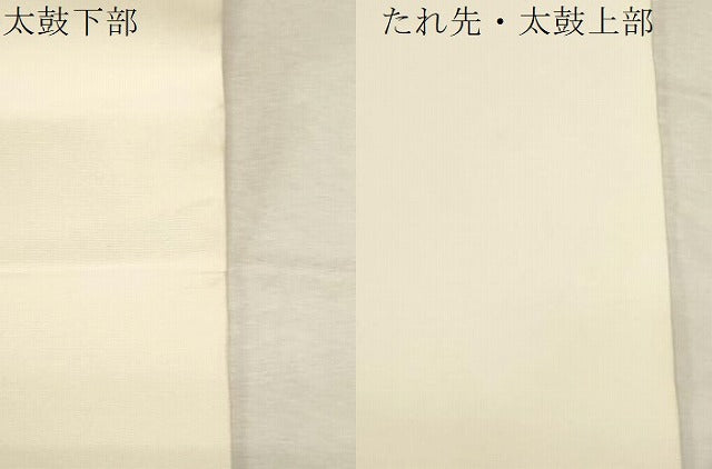 平和屋着物●塩瀬　九寸名古屋帯　手描き　草花文　正絹　逸品　CABD4202dy