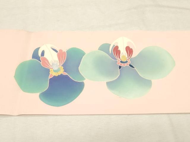 平和屋着物●塩瀬　九寸名古屋帯　作家物　花蝶文　金銀彩　正絹　逸品　CABD4221dy