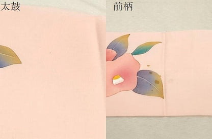 平和屋着物●塩瀬　九寸名古屋帯　椿　正絹　逸品　CABD4223dy