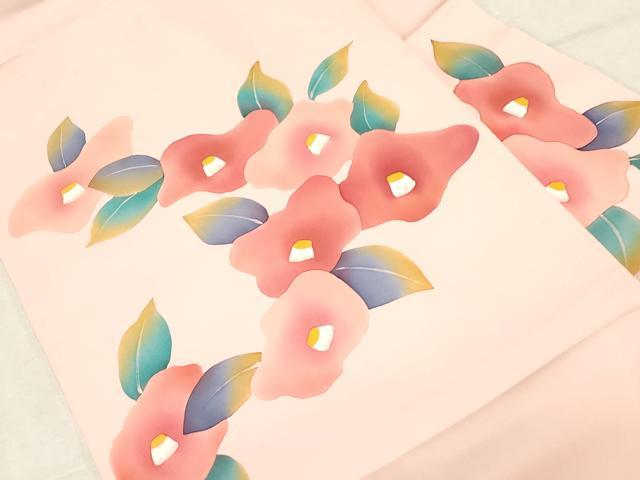 平和屋着物●塩瀬　九寸名古屋帯　椿　正絹　逸品　CABD4223dy