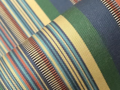 平和屋着物●本場筑前博多織　草木染　手織工房　染匠：小森久　半幅帯　縞　証紙付き　共箱付き　正絹　逸品　CABD4226dy