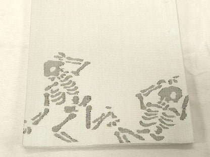 平和屋着物●半幅帯　紬地　ワンポイント　骸骨　正絹　逸品　未使用　CABD4231dy