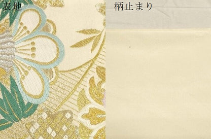 平和屋着物●六通柄袋帯　唐織　更紗花丸文　金銀糸　正絹　逸品　CABD4241dy