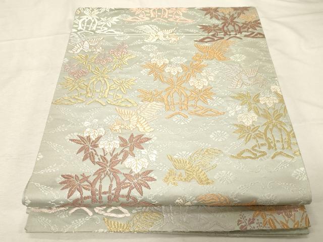 平和屋着物●六通柄袋帯　唐織　桐竹鳳凰文　吉祥文様　金糸　正絹　逸品　CABD4242dy