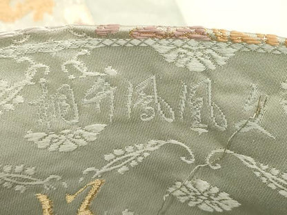 平和屋着物●六通柄袋帯　唐織　桐竹鳳凰文　吉祥文様　金糸　正絹　逸品　CABD4242dy
