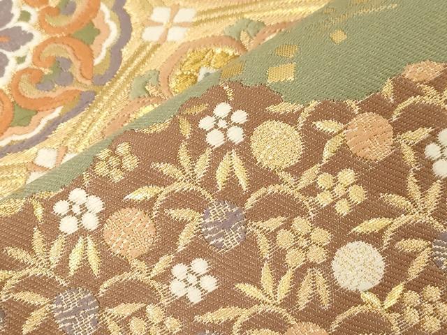 平和屋着物●西陣　服部織物謹製　六通柄袋帯　唐織　桃山錦文様　金糸　正絹　逸品　CABD4243dy